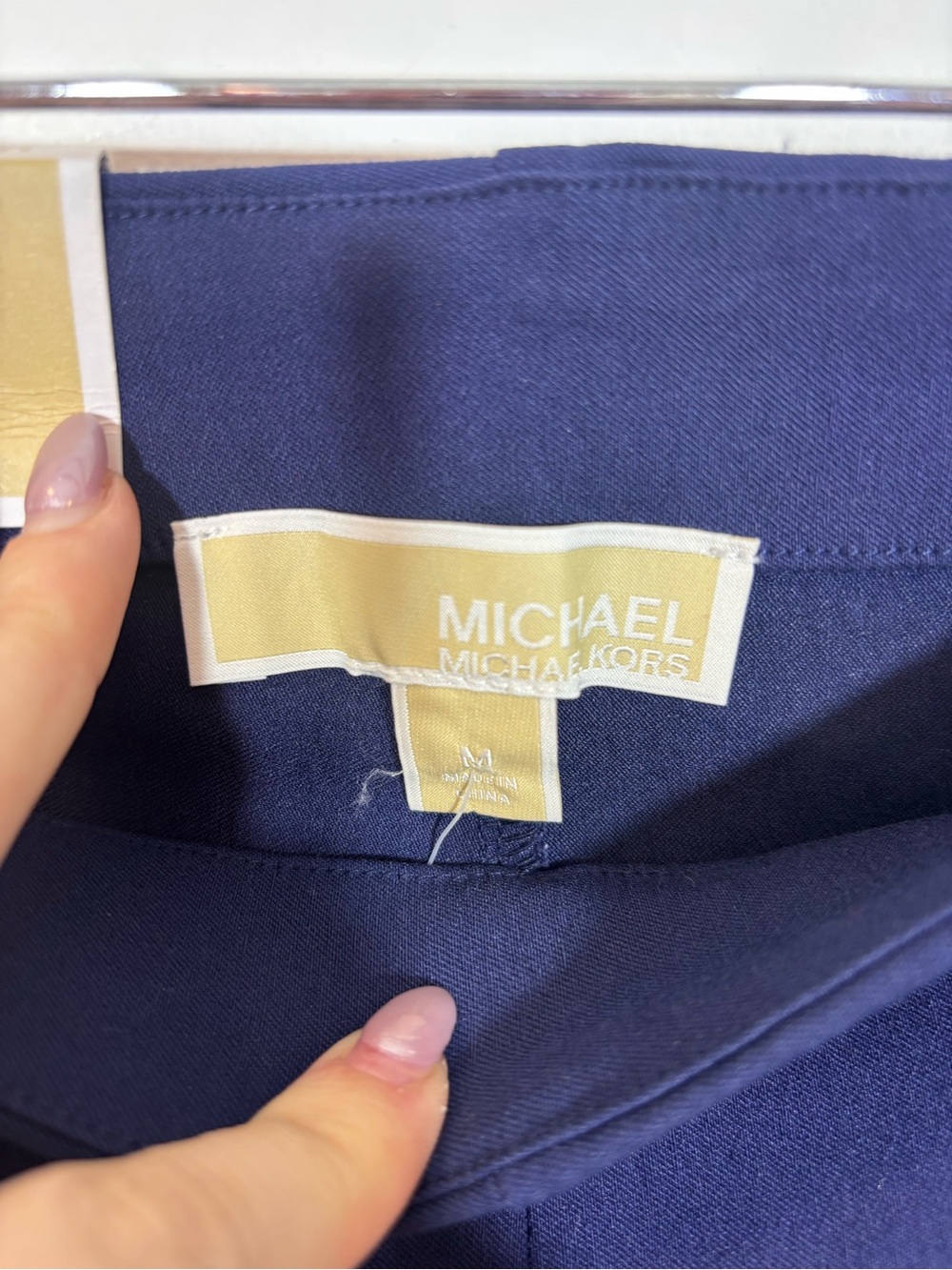 Michael Kors Super Skinny Pull On High Rise Ankle Dress Pant NWT Blue Medium - Picture 7 of 11